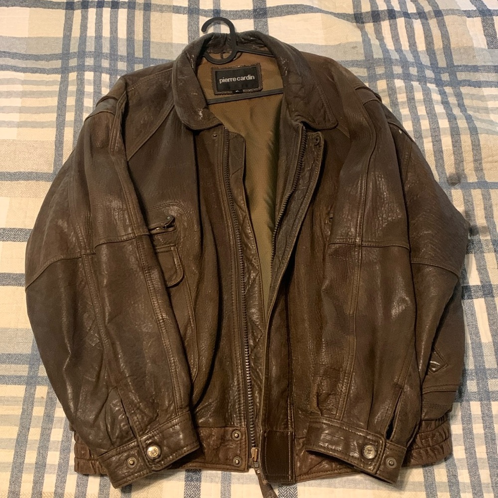 Vintage Pierre Cardin Leather Bomber XL